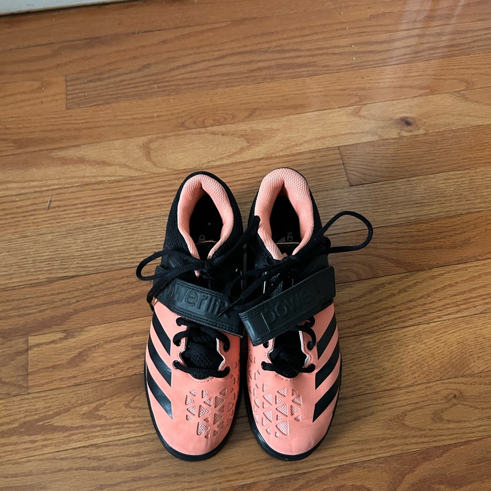 adidas Pink and Black PowerLift Sneakers
